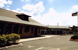 building with a flag pole