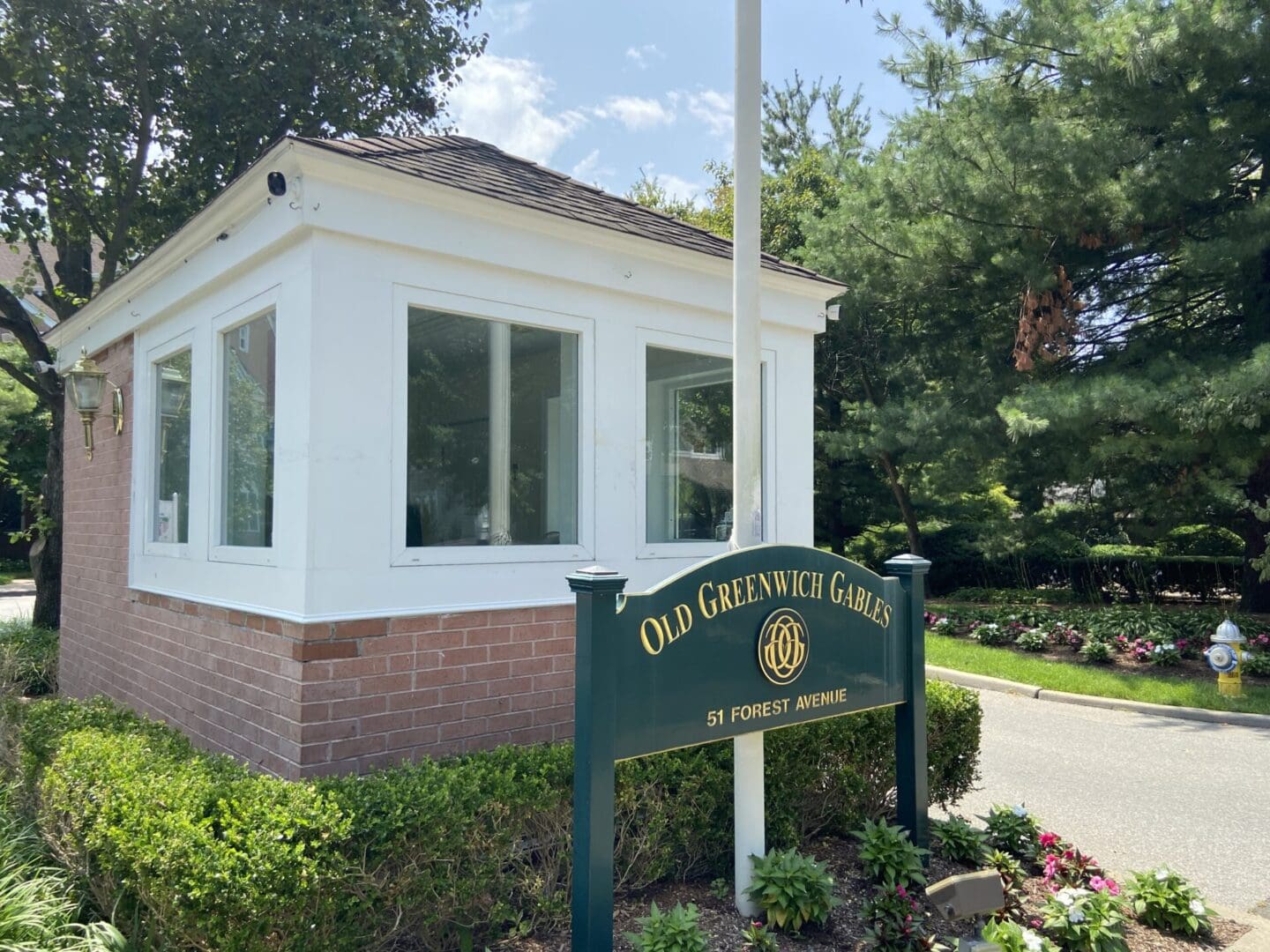 A building with a sign in front of it