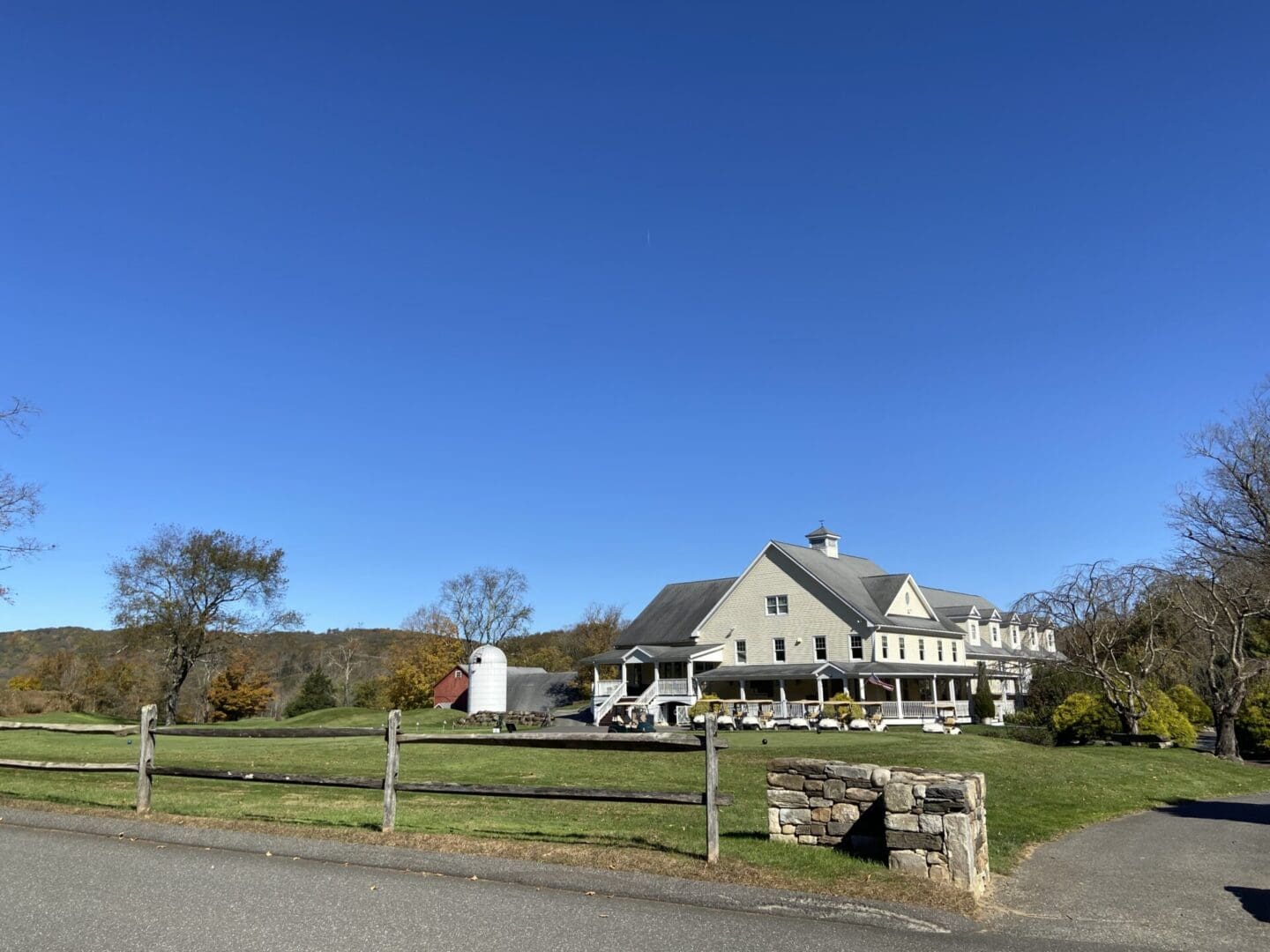 Country house with a blue sky.